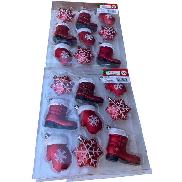 Midwood Brands 18-Count Metallic Red Christmas Holiday Shatterproof Ornaments - Picture 1 of 7